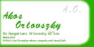 akos orlovszky business card